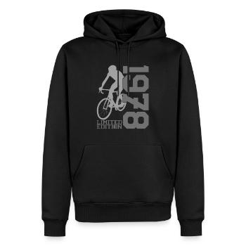 Édition limitée de 1978 - Mythe du vélo de montagne - Sweat à capuche Premium bio Homme - noir - Devant - Nico (187cm)
