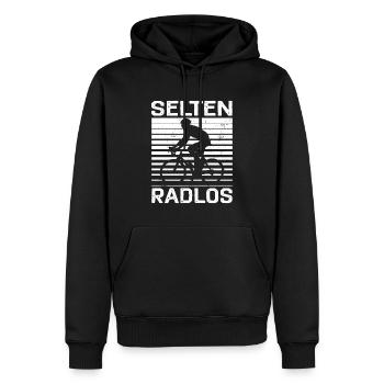 Selten radlos - T-Shirt für Fahrradfans - Männer Premium Bio Hoodie - Schwarz - Vorne - Nico (187cm)