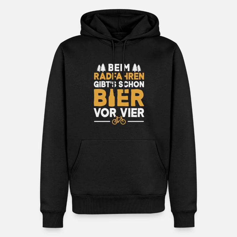 Fahrrad Radfahrer Bier Saufen - Männer Premium Bio Hoodie - Schwarz