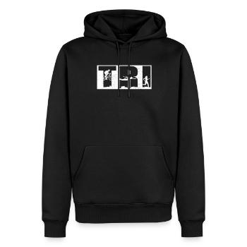 Swimming – Cycling – Running – Triathlon - Men’s Premium Organic Hoodie - black - Front - Nico (187cm)