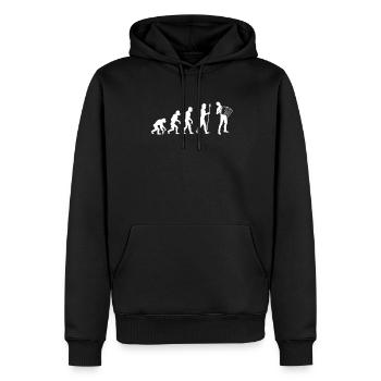 Accordion Evolution - Conception de joueur d’accordéon - Sweat à capuche Premium bio Homme - noir - Devant - Nico (187cm)