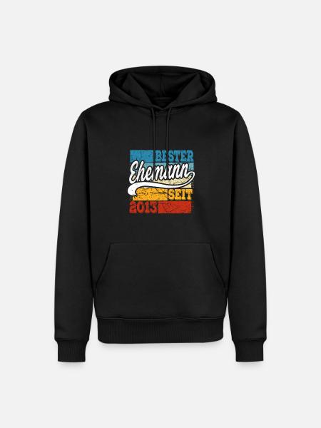 Bester Ehemann seit Jahr 2013 Hochzeitstag - Männer Premium Bio Hoodie - Schwarz