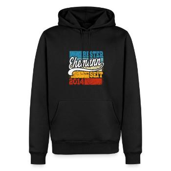Bester Ehemann seit Jahr 2014 Hochzeitstag - Männer Premium Bio Hoodie - Schwarz - Vorne - Nico (187cm)