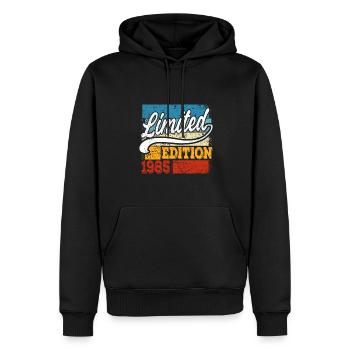 Jahrgang 1985 Limited Edition 36. Geburtstag - Männer Premium Bio Hoodie - Schwarz - Vorne - Nico (187cm)