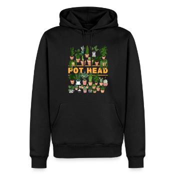 Plantes de tête de pot olivier amateur de cactus - Sweat à capuche Premium bio Homme - noir - Devant - Nico (187cm)