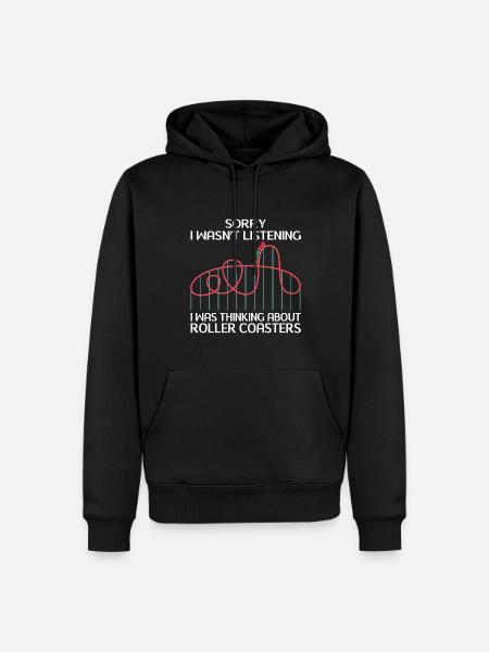 Achterbahn Freizeitpark Rollercoaster Fahrgeschäft - Männer Premium Bio Hoodie - Schwarz