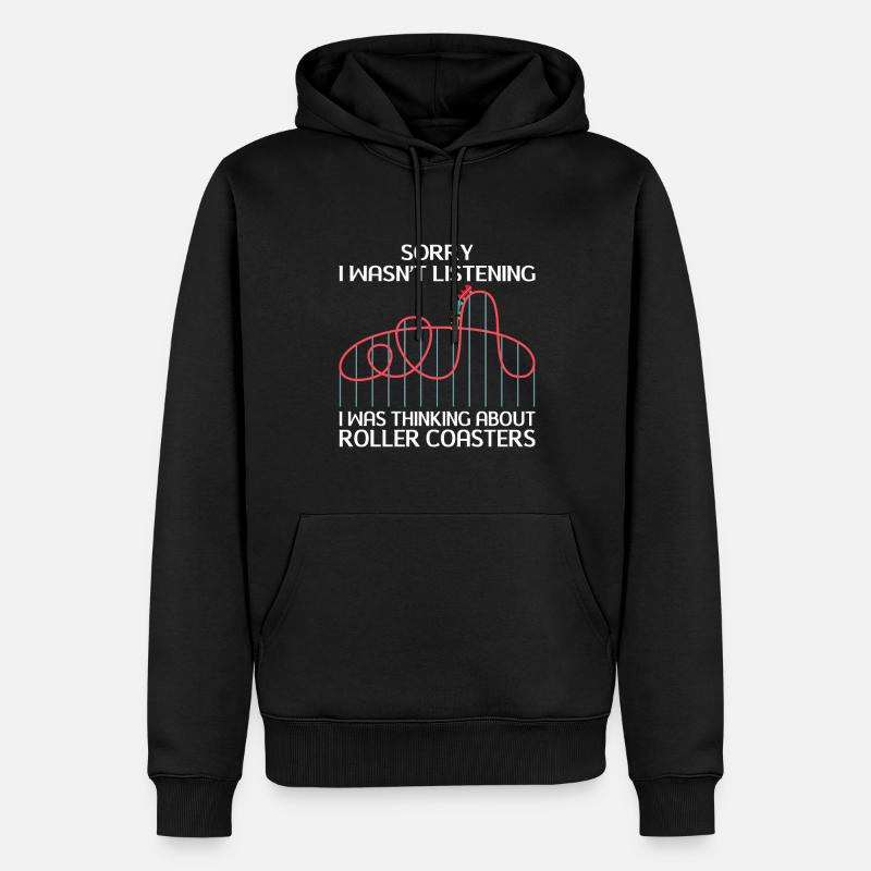 Achterbahn Freizeitpark Rollercoaster Fahrgeschäft - Männer Premium Bio Hoodie - Schwarz