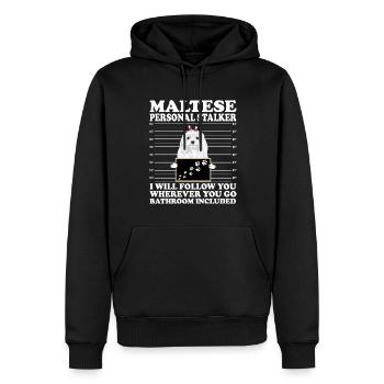 Maletese Malteser Hund Hundemotiv - Männer Premium Bio Hoodie - Schwarz - Vorne - Nico (187cm)