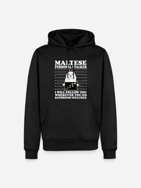 Maletese Malteser Hund Hundemotiv - Männer Premium Bio Hoodie - Schwarz