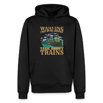 Train de marchandises Conducteur de locomotive Conducteur de locomotive Conducteur de locomotive - Sweat à capuche Premium bio Homme - noir - Devant - Nico (187cm)