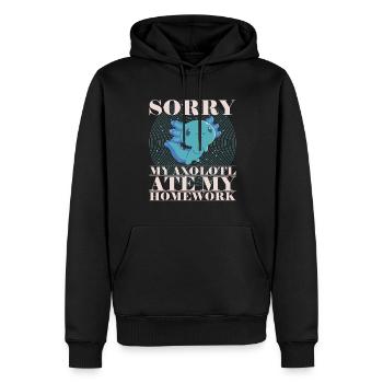 Axolotl Amphibie Lurch Salamander - Männer Premium Bio Hoodie - Schwarz - Vorne - Nico (187cm)
