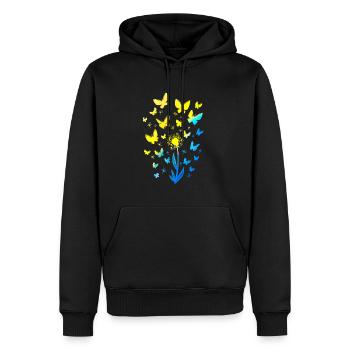 Ukraine Flagge Schmetterlinge Ukraine Shirt - Männer Premium Bio Hoodie - Schwarz - Vorne - Nico (187cm)