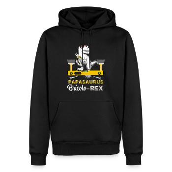 Papasaurus bricolo Papa Dinosaure Bricoleur - Sweat à capuche Premium bio Homme - noir - Devant - Nico (187cm)