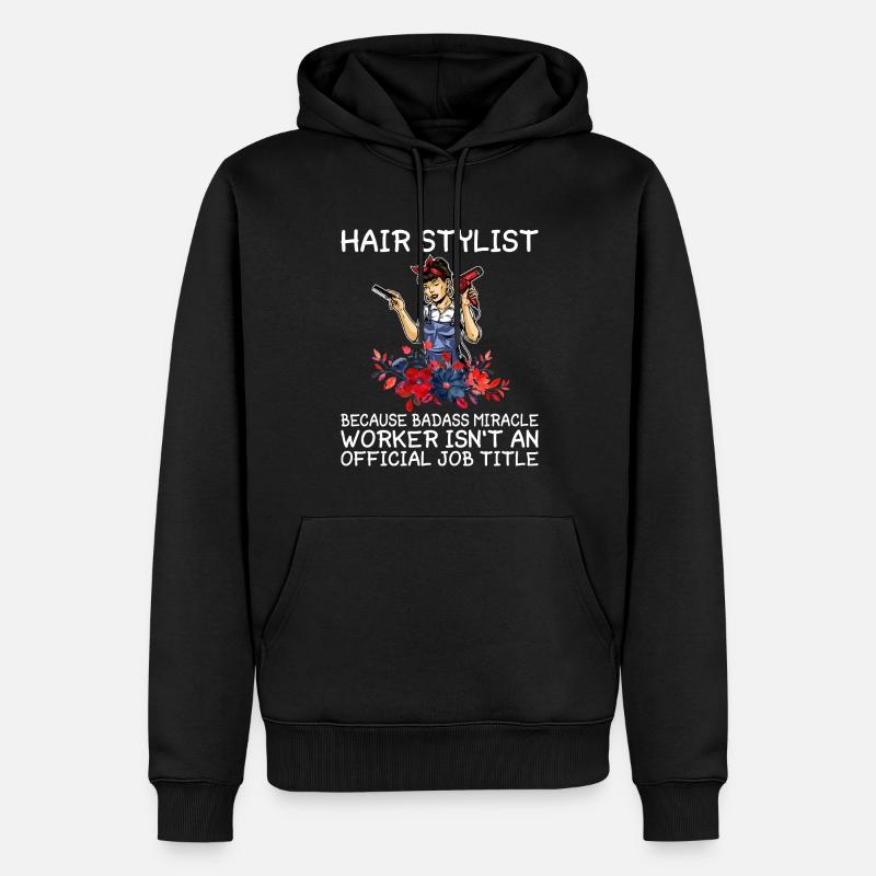 Coiffeur Barbier Coiffeur Coiffeur Barbier - Sweat à capuche Premium bio Homme - noir