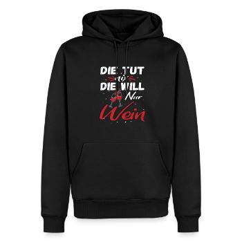 Die tut nix die will nur Wein - Männer Premium Bio Hoodie - Schwarz - Vorne - Nico (187cm)