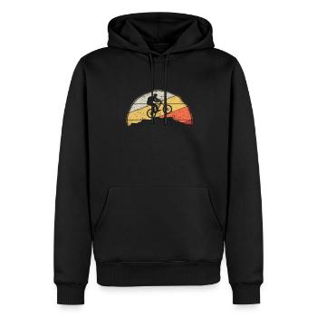 VTT VTT Nature Montagnes Rétro Vintage - Sweat à capuche Premium bio Homme - noir - Devant - Nico (187cm)