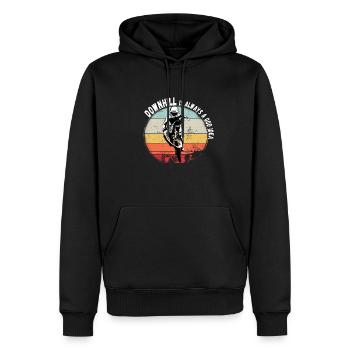 La descente est toujours une bonne idée VTT RetroVintage - Sweat à capuche Premium bio Homme - noir - Devant - Nico (187cm)