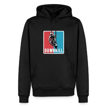 Vtt de descente VTT RetroVintage - Sweat à capuche Premium bio Homme - noir - Devant - Nico (187cm)