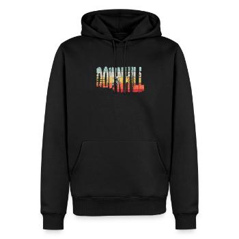 Descente VTT Nature Montagnes Retro Wave Vintage - Sweat à capuche Premium bio Homme - noir - Devant - Nico (187cm)