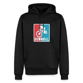 Vtt de descente VTT RetroVintage - Sweat à capuche Premium bio Homme - noir - Devant - Nico (187cm)