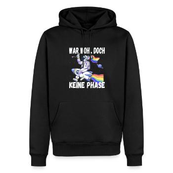 LGBTQ Pride Regenbogen War Wohl Doch Keine Phase - Männer Premium Bio Hoodie - Schwarz - Vorne - Nico (187cm)
