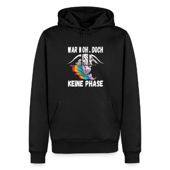 LGBTQ Pride Regenbogen War Wohl Doch Keine Phase - Männer Premium Bio Hoodie - Schwarz - Vorne - Nico (187cm)