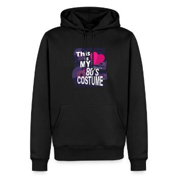 Voici ma cassette de costume en laque cœur des années 80 - Sweat à capuche Premium bio Homme - noir - Devant - Nico (187cm)
