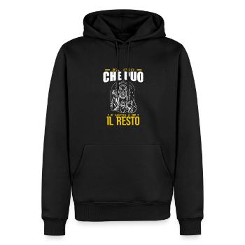 Italienisches Zitat über Gott Religion Glaube - Männer Premium Bio Hoodie - Schwarz - Vorne - Nico (187cm)