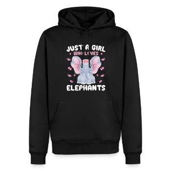 Bébé éléphant pour les filles - Sweat à capuche Premium bio Homme - noir - Devant - Nico (187cm)