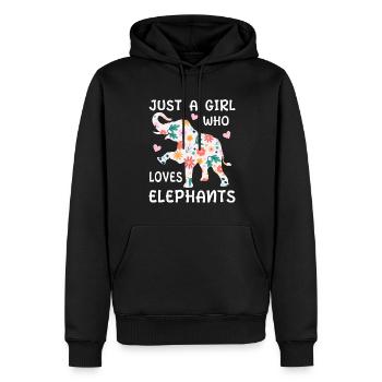 Bébé éléphant pour les filles - Sweat à capuche Premium bio Homme - noir - Devant - Nico (187cm)