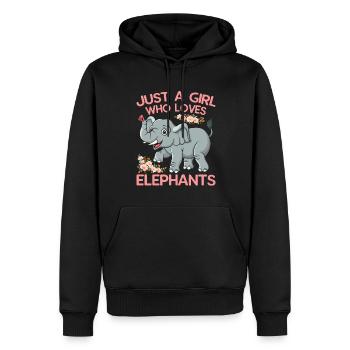 Bébé éléphant pour les filles - Sweat à capuche Premium bio Homme - noir - Devant - Nico (187cm)
