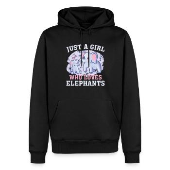Bébé éléphant pour les filles - Sweat à capuche Premium bio Homme - noir - Devant - Nico (187cm)