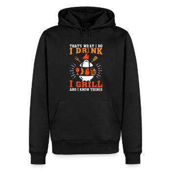 Grill Grill Summer Barbecue Beer Dicton - Sweat à capuche Premium bio Homme - noir - Devant - Nico (187cm)