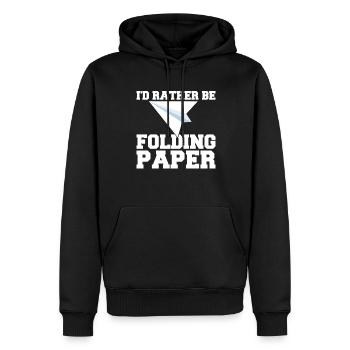 Origami Paper Airplane Paper Art Pilot - Sweat à capuche Premium bio Homme - noir - Devant - Nico (187cm)
