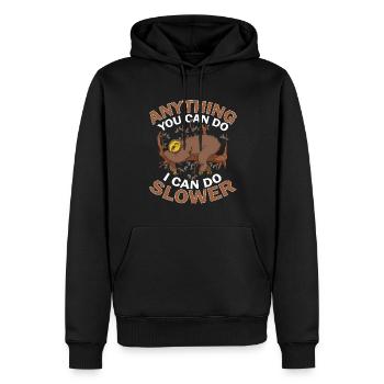 Dicton du sommeil paresseux - Sweat à capuche Premium bio Homme - noir - Devant - Nico (187cm)