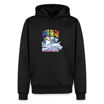 LGBTQ Pride Regenbogen Live with Pride - Männer Premium Bio Hoodie - Schwarz - Vorne - Nico (187cm)