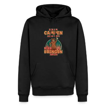 Bin am Campen keine Tipps Bier bringen Abflug Zelt - Männer Premium Bio Hoodie - Schwarz - Vorne - Nico (187cm)