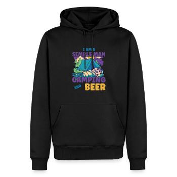 Ich Bin Ein Einfacher Mann Ich Mag Camping Bier - Männer Premium Bio Hoodie - Schwarz - Vorne - Nico (187cm)