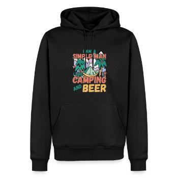 Ich Bin Ein Einfacher Mann Ich Mag Camping Bier - Männer Premium Bio Hoodie - Schwarz - Vorne - Nico (187cm)