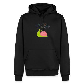 Un cadeau pour les hommes allure d’escargot - Sweat à capuche Premium bio Homme - noir - Devant - Nico (187cm)