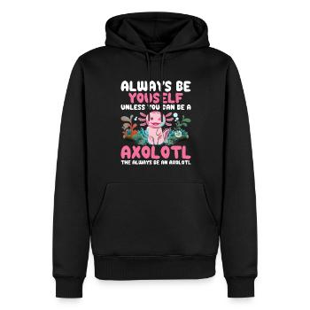 Axolotl Amphibie Lurch Salamander - Männer Premium Bio Hoodie - Schwarz - Vorne - Nico (187cm)