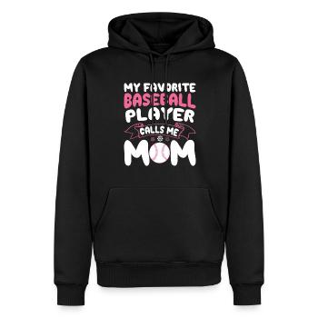 Joueur de baseball Équipe de baseball - Sweat à capuche Premium bio Homme - noir - Devant - Nico (187cm)