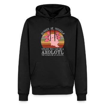 Axolotl Amphibian Lurch Salamander - Men’s Premium Organic Hoodie - black - Front - Nico (187cm)