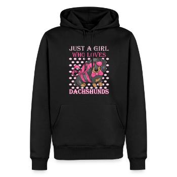 Teckel à poil rugueux - Sweat à capuche Premium bio Homme - noir - Devant - Nico (187cm)