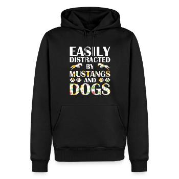 Hunde Pferde Pitbull Buldogge Terrier - Männer Premium Bio Hoodie - Schwarz - Vorne - Nico (187cm)