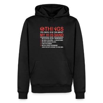 Herren Stolzer Ehemann der besten Ehefrau der Welt - Männer Premium Bio Hoodie - Schwarz - Vorne - Nico (187cm)