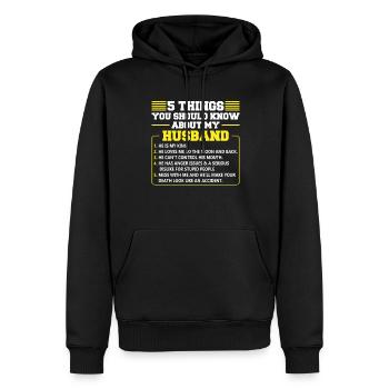 Herren Stolzer Ehemann der besten Ehefrau der Welt - Männer Premium Bio Hoodie - Schwarz - Vorne - Nico (187cm)