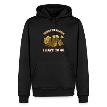 Quand le camping appelle, je dois y aller - Camping Nature - Sweat à capuche Premium bio Homme - noir - Devant - Nico (187cm)