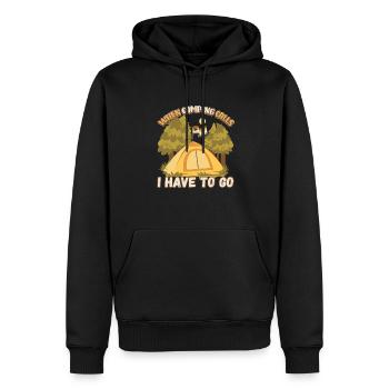 Wenn das Campen ruft muss ich gehen - Zelten Natur - Männer Premium Bio Hoodie - Schwarz - Vorne - Nico (187cm)