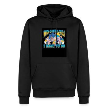Wenn das Campen ruft muss ich gehen - Zelten Natur - Männer Premium Bio Hoodie - Schwarz - Vorne - Nico (187cm)